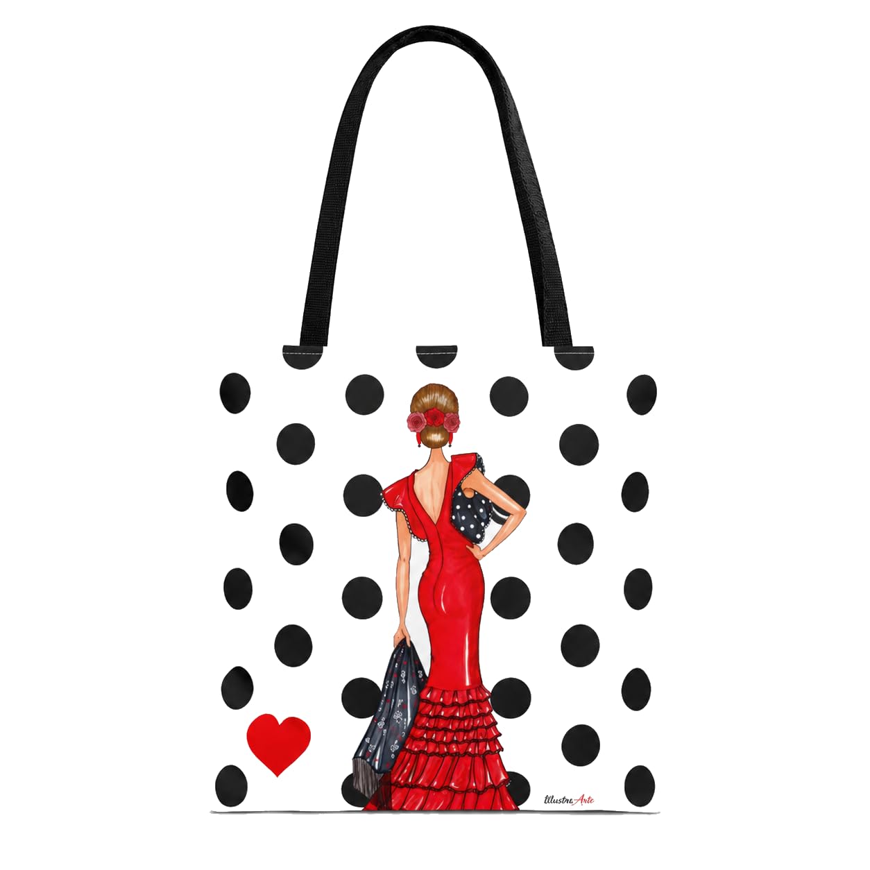 Bolsa tote Málaga flamenca Manuela rojo con lunares 1