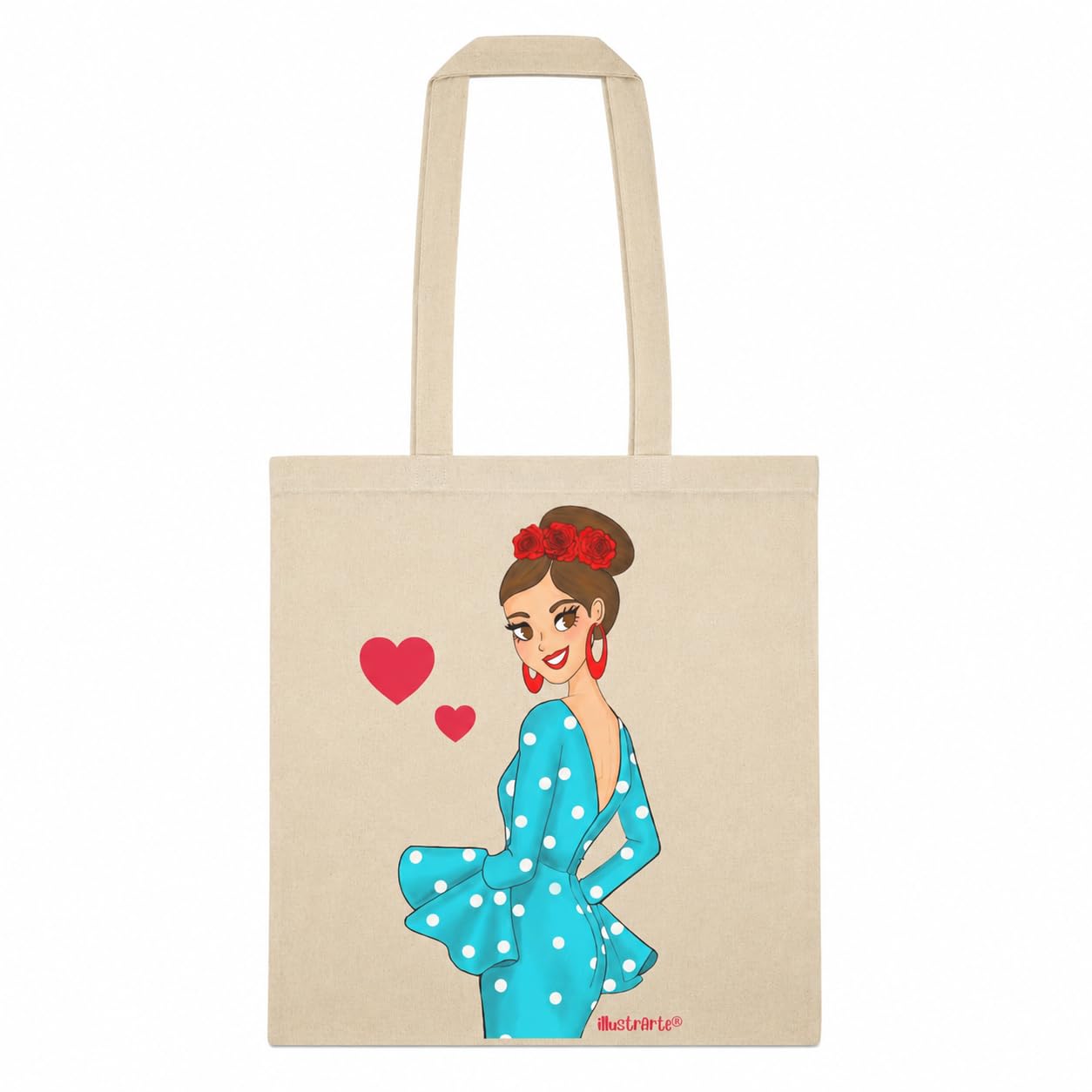 Bolsa tote Cádiz flamenca Paquita turquesa 1