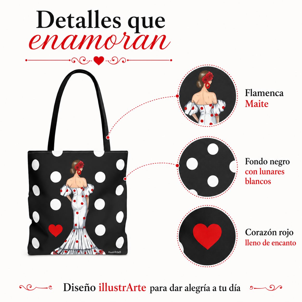 Bolsa tote Málaga flamenca Maite con lunares 5