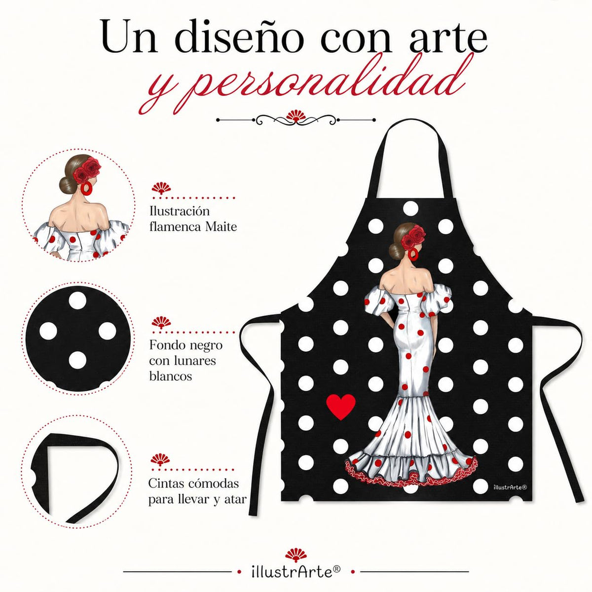 Delantal flamenca illustrArte – Maite – vista 3