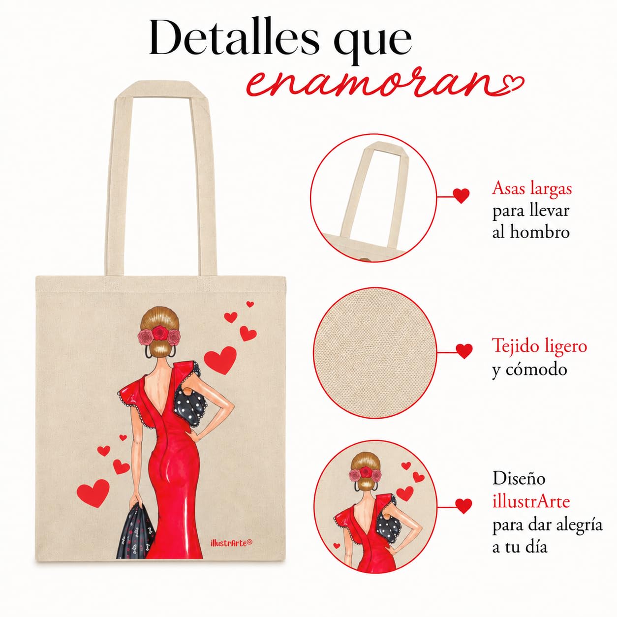 Bolsa tote Cádiz flamenca Manuela roja 8