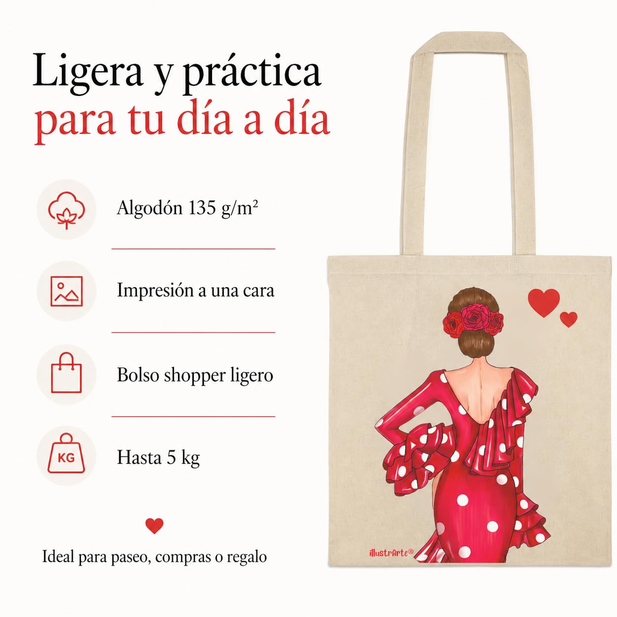Bolsa tote Cádiz flamenca Macarena roja 7