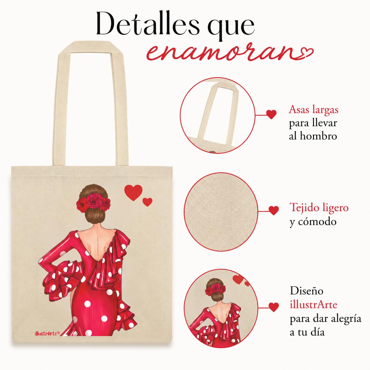 Bolsa tote Cádiz flamenca Macarena roja 8