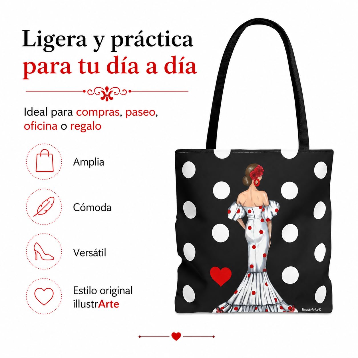 Bolsa tote Málaga flamenca Maite con lunares 7