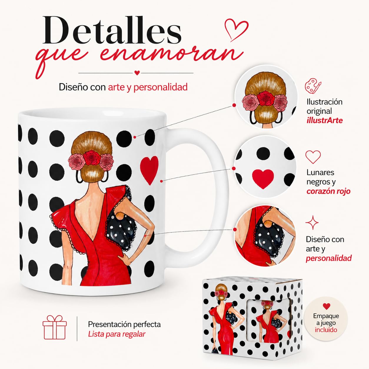Taza flamenca illustrArte – Manuela – vista 4