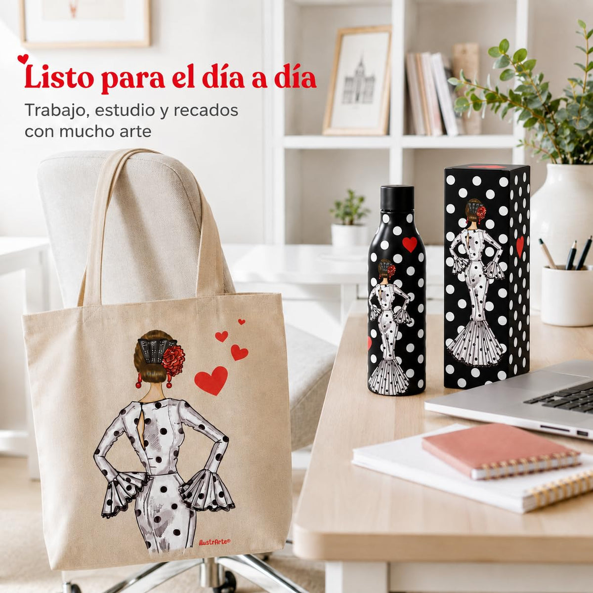 Pack botella + bolsa Cádiz – María Blanco fondo negro – vista 4