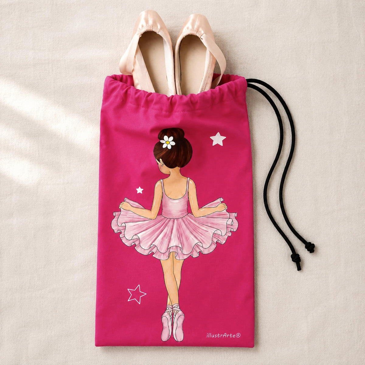 Saco para sapatilhas de ballet illustrArte 20 x 36 cm – design Tina – vista 5