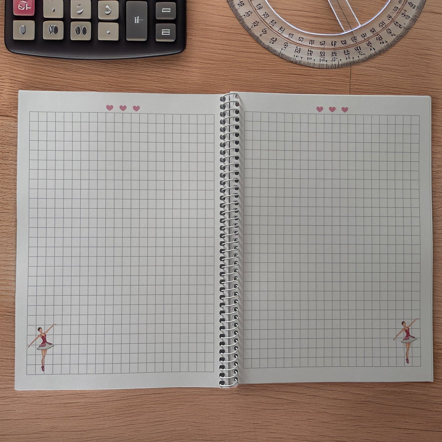 🔥 3x2 Oferta – Libreta/Cuaderno Bailarina Mariela – 100 Páginas Cuadriculadas – 17x24 cm – Tapa Semirrígida Rosa – Papel 80 g – Diseño Ilustrado – Idea de Regalo Ballet