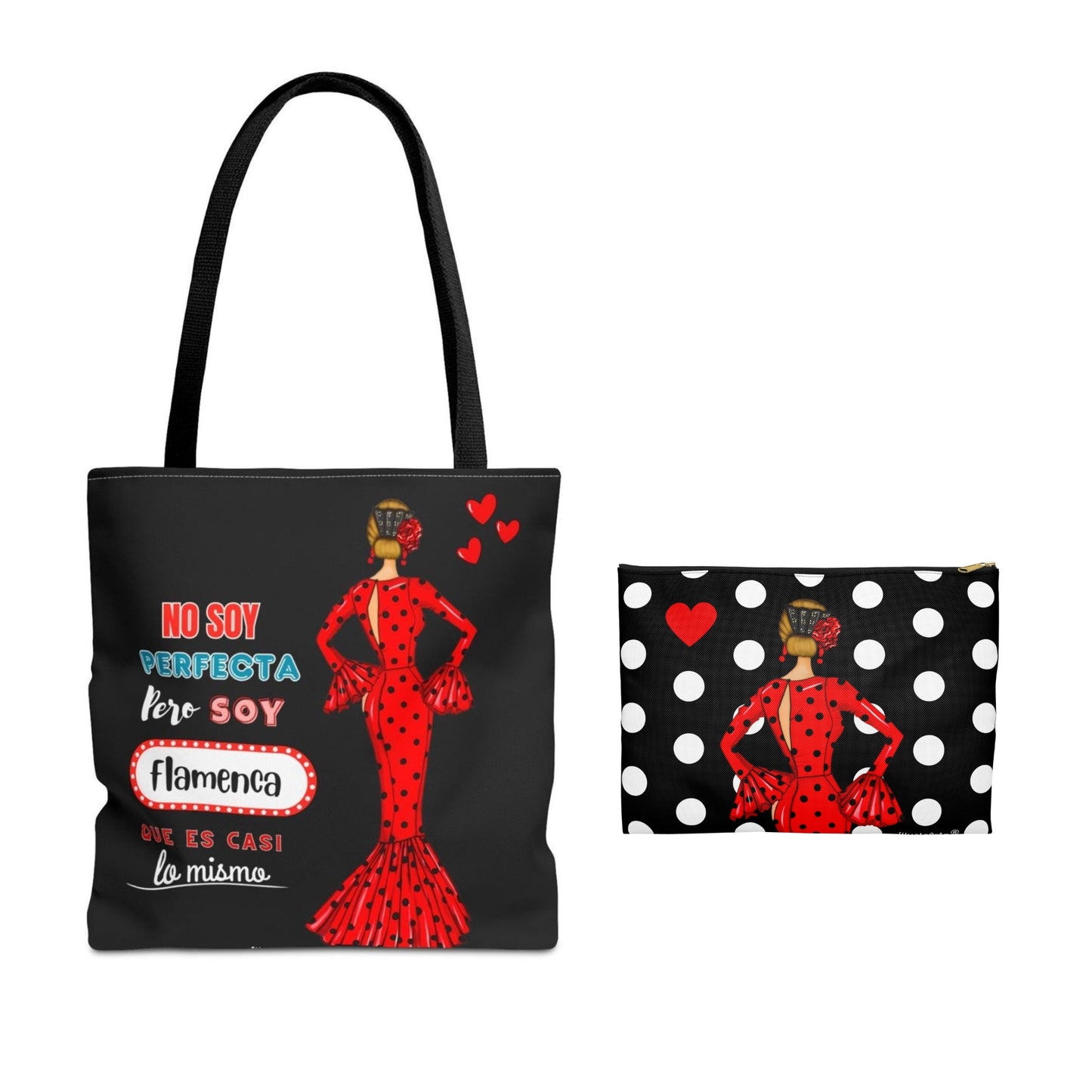 Pack Bolso Málaga + Neceser Granada – Diseño Flamenco illustrArte