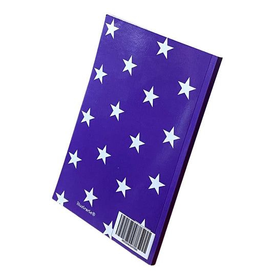 Cuaderno Ballet “Sara – Fondo Morado Estrellas” – 6×9” (15,24×22,86 cm) – 120 Páginas Rayadas – Diseño illustrArte