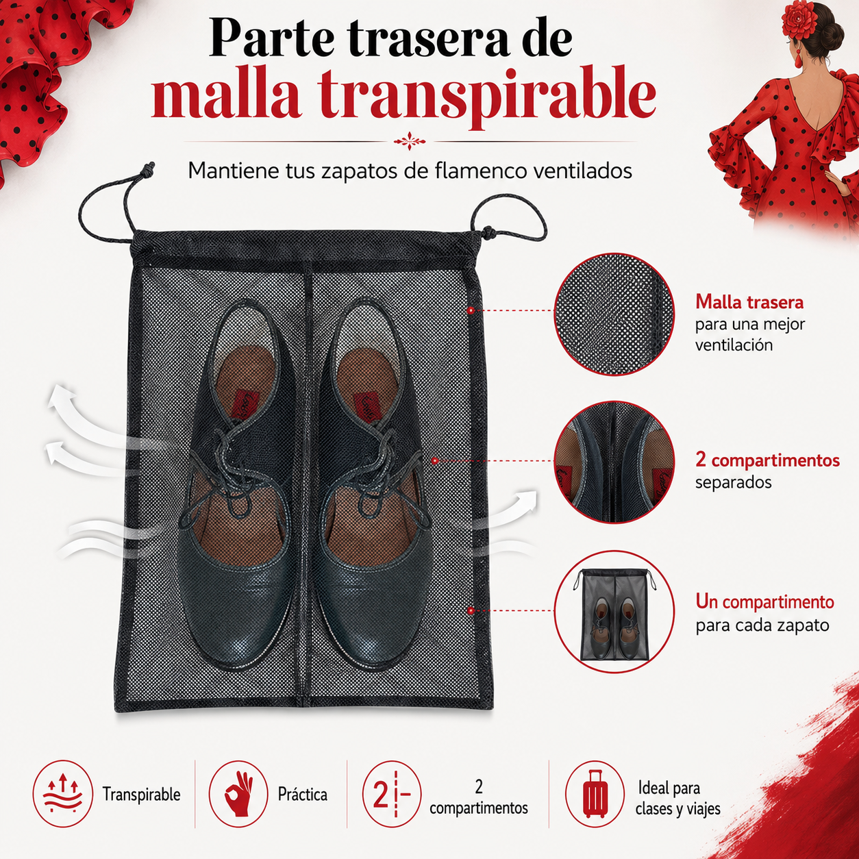 Bolsa para zapatos illustrArte – María Rojo – vista 6