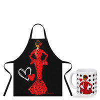 Pack Taza + Delantal Flamenco en Caja Regalo