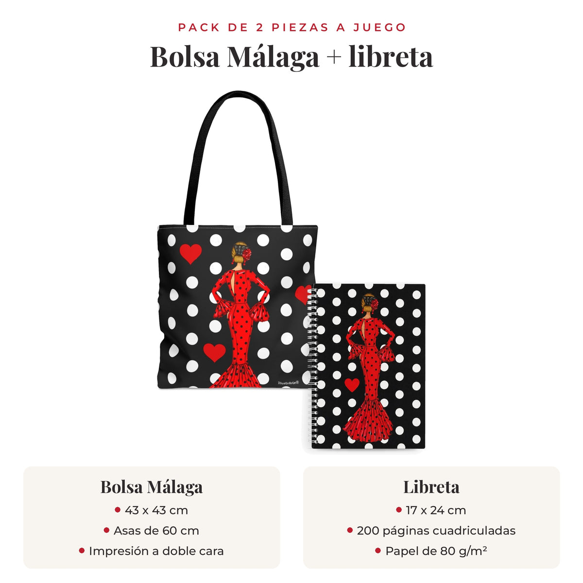 Pack bolsa Málaga y libreta María Rojo: qué incluye