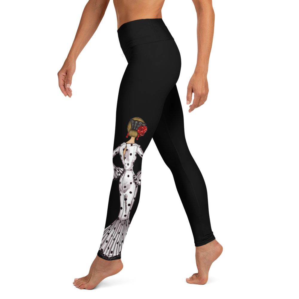 Mallas - Modelo Flamenca Maria blanco con fondo negro