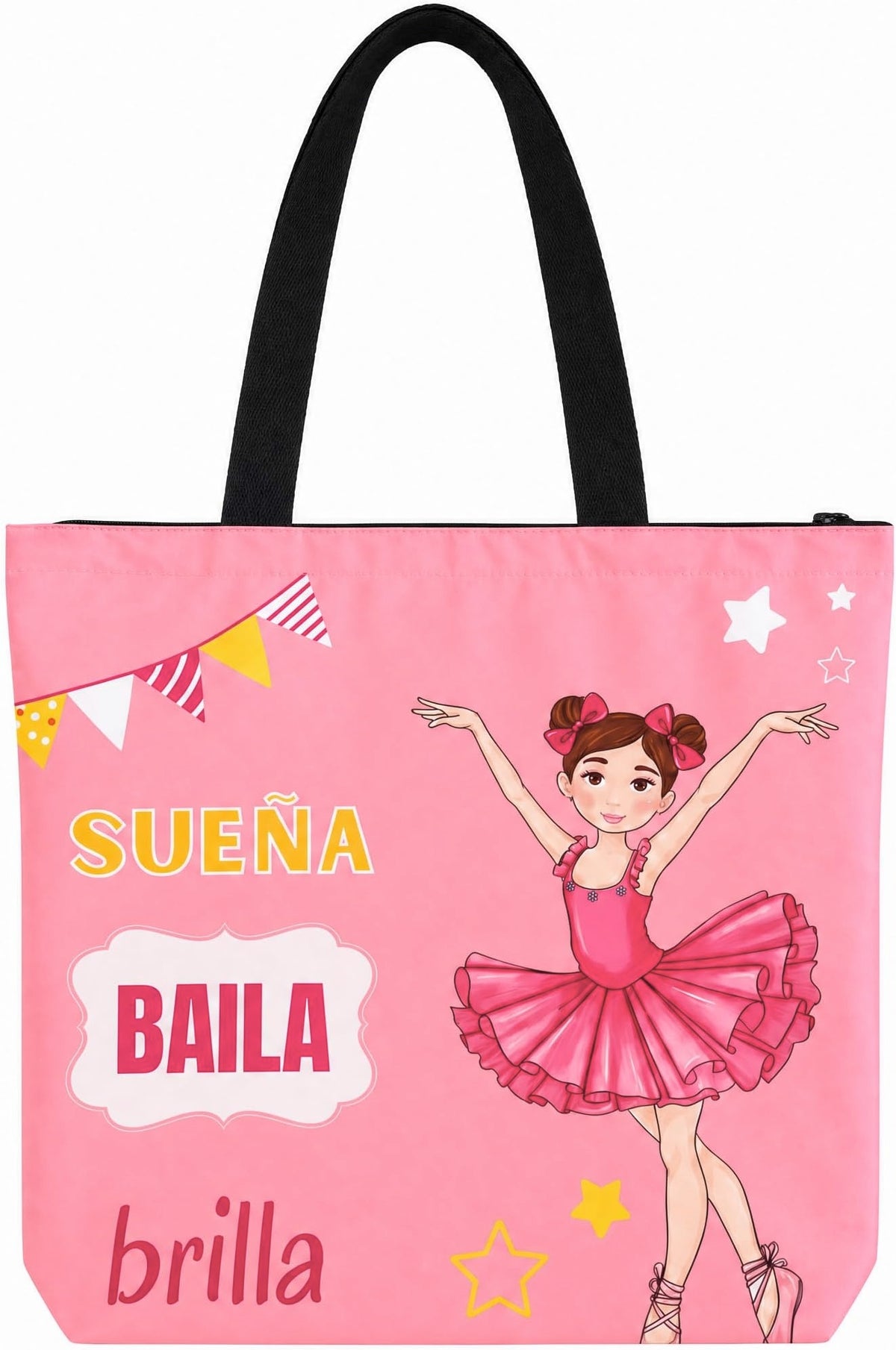 illustrArte ballet bag 40 x 40 cm with zip – Marina design (Dream, Dance, Shine) – MAIN
