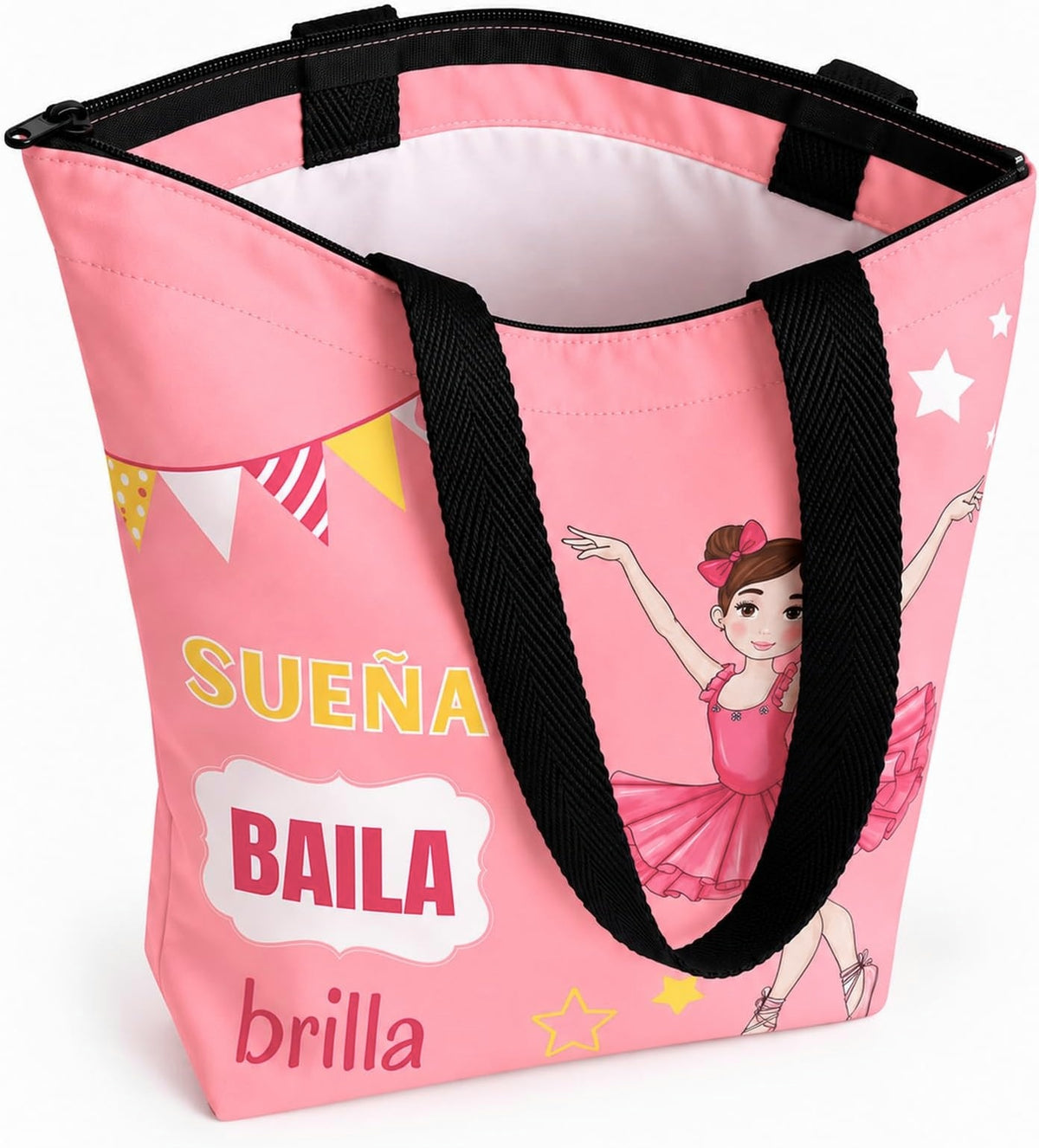illustrArte ballet bag 40 x 40 cm with zip – Marina design (Dream, Dance, Shine) – view 3