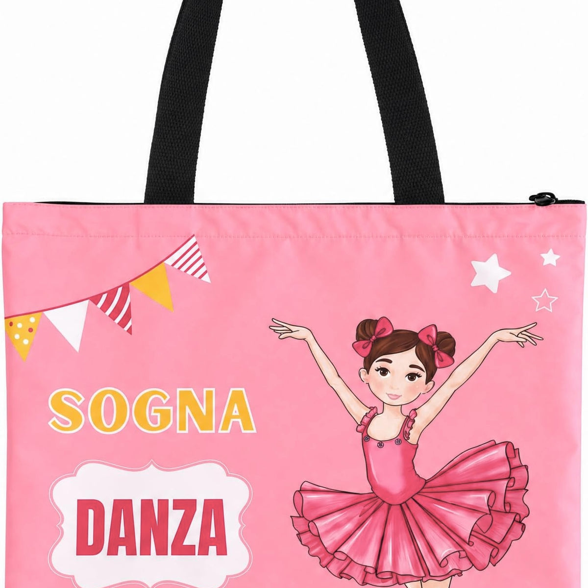 Ballettas illustrArte 40 x 40 cm met rits – ontwerp Marina (Sogna, Danza, Brilla) – hoofdafbeelding