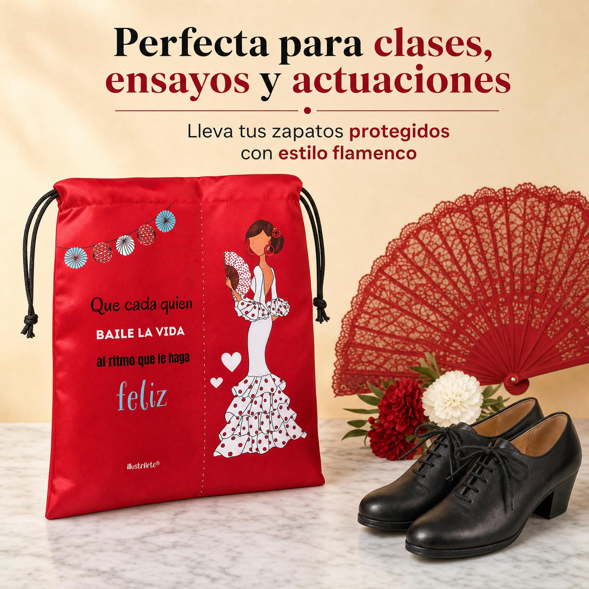 Bolsa para zapatos illustrArte – Pepa Feliz – malla transpirable