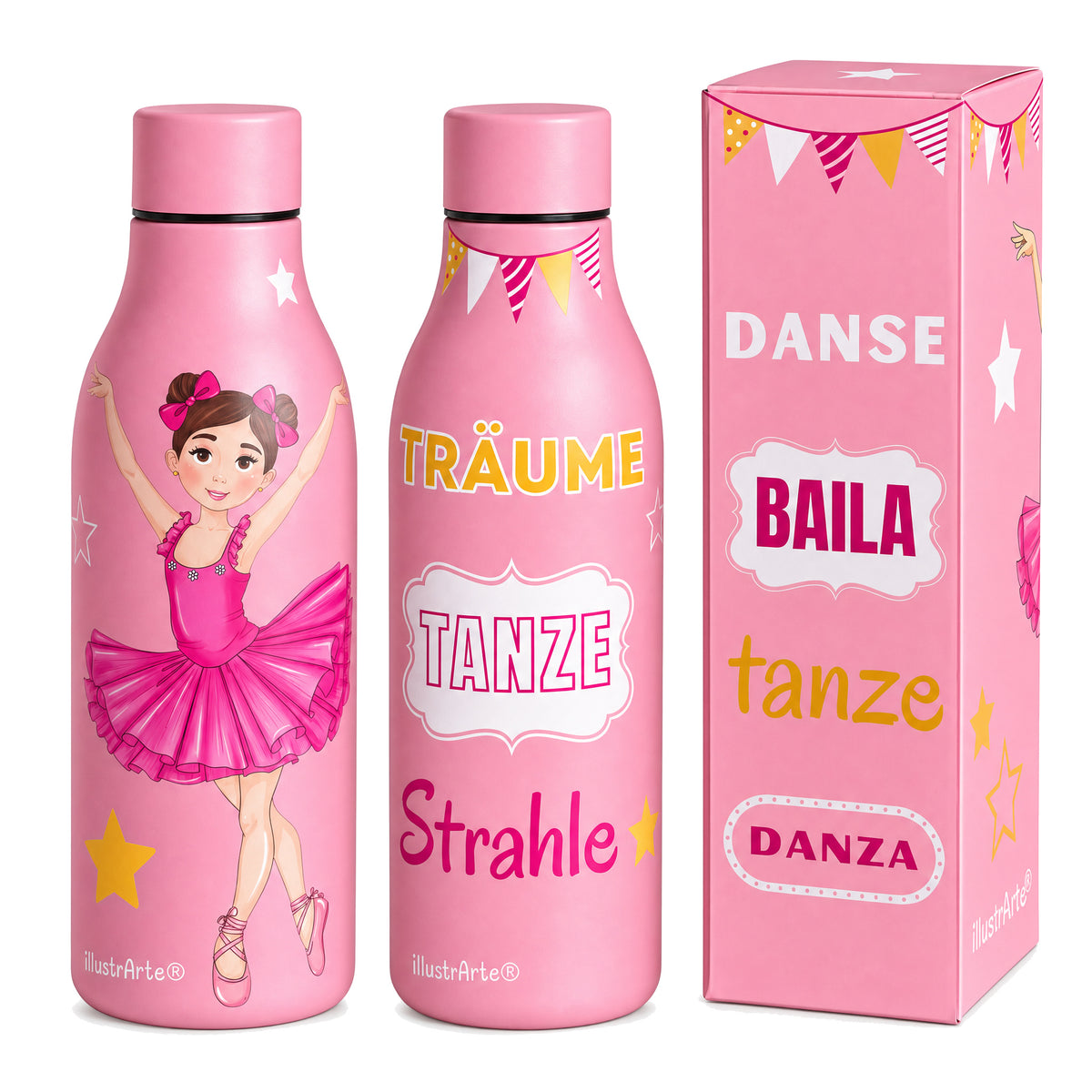 Ballerina thermosfles illustrArte 500 ml – ontwerp Marina (Träume, Tanze, Strahle) – hoofdafbeelding