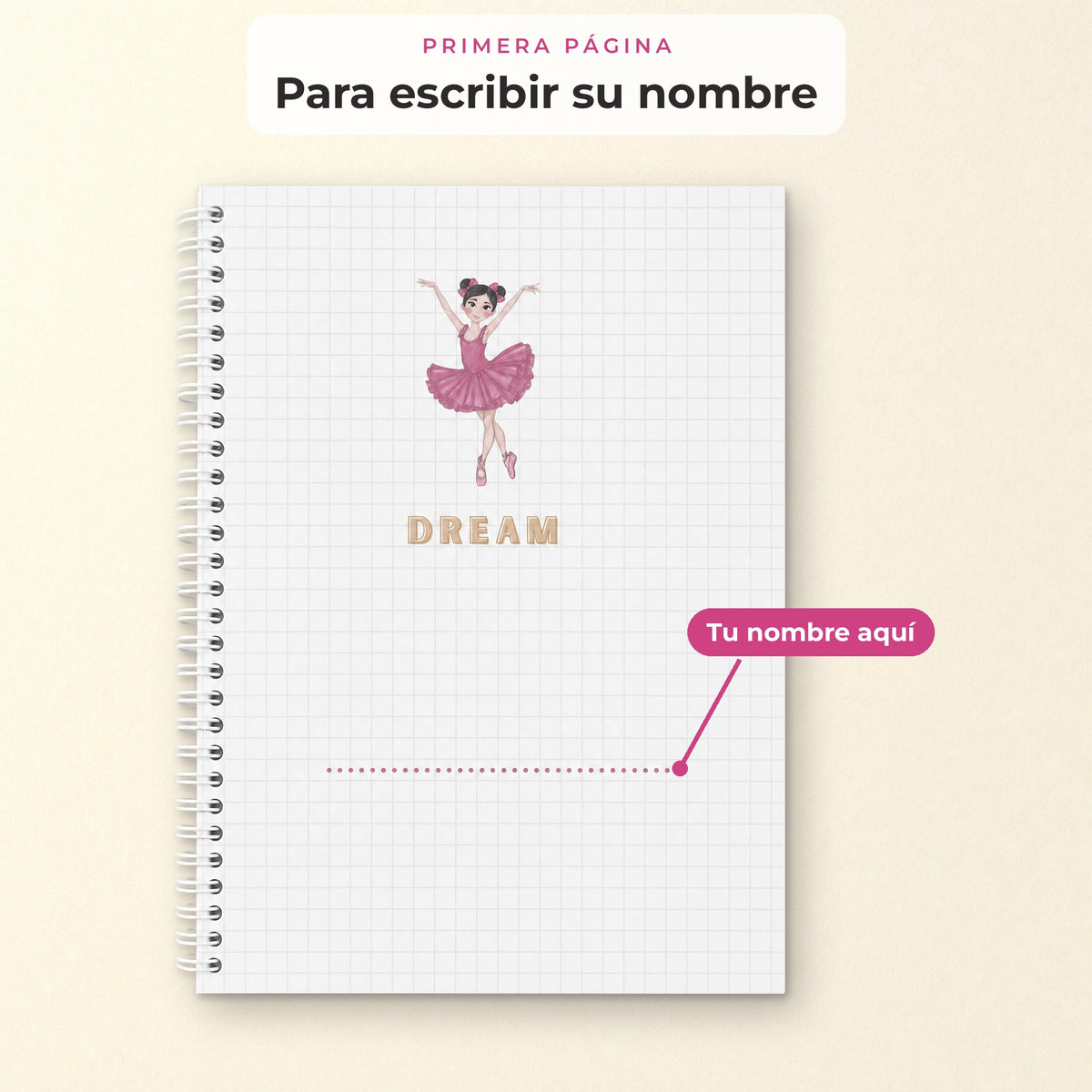 Primera página DREAM para escribir el nombre