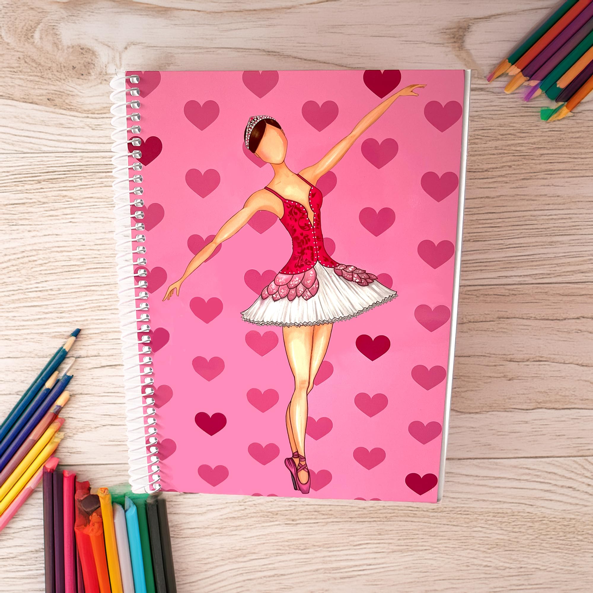 Libreta Bailarina Mariela illustrArte 17 x 24 cm – tapa rosa, 50 hojas
