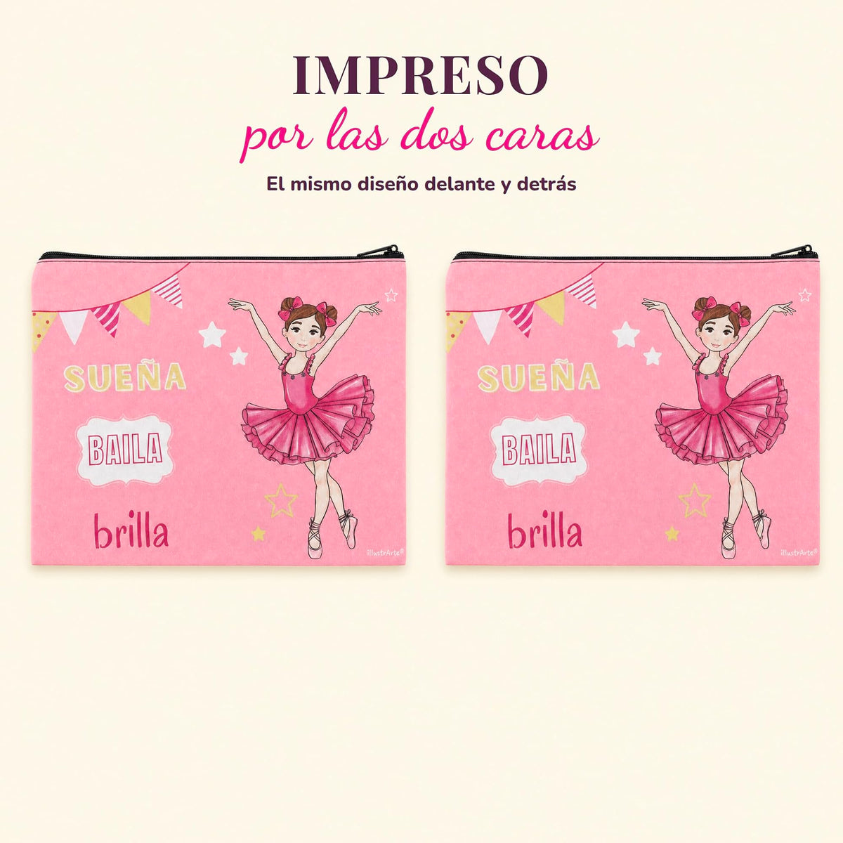 Neceser Granada illustrArte 22 x 17 cm – diseño Marina (Sueña, Baila, Brilla) – vista 5