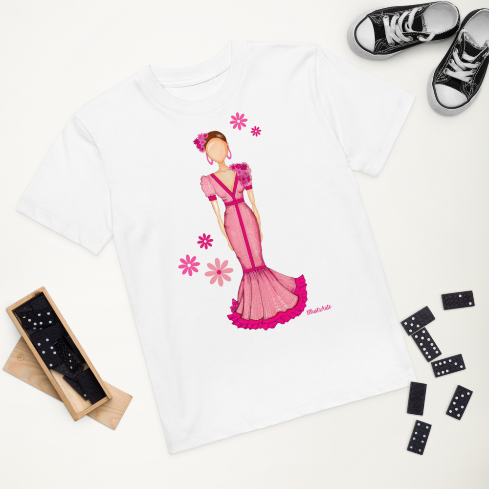 Camiseta Flamenca de Niñas De Algodón 100% Orgánico - Modelo Isabel, una pieza única para agregar al armario de las más pequeñas.