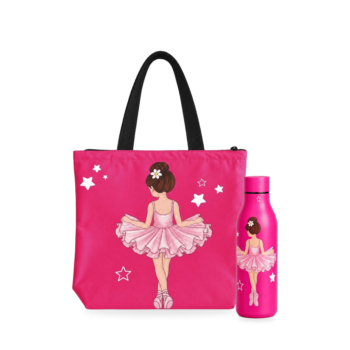 Pack Botella Térmica Bailarina + Bolsa de Ballet – diseño Tina