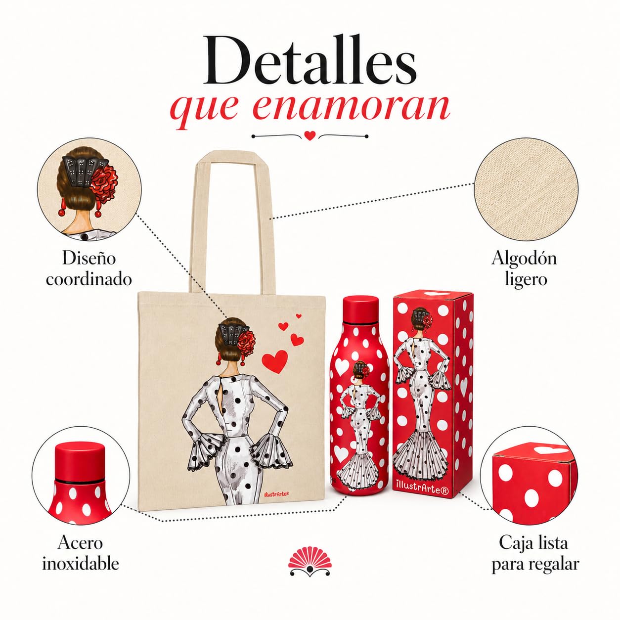 Pack botella + bolsa Cádiz María Blanco fondo rojo – vista 4