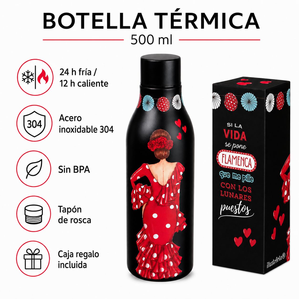 Pack botella + bolso Málaga Macarena liso – vista 4