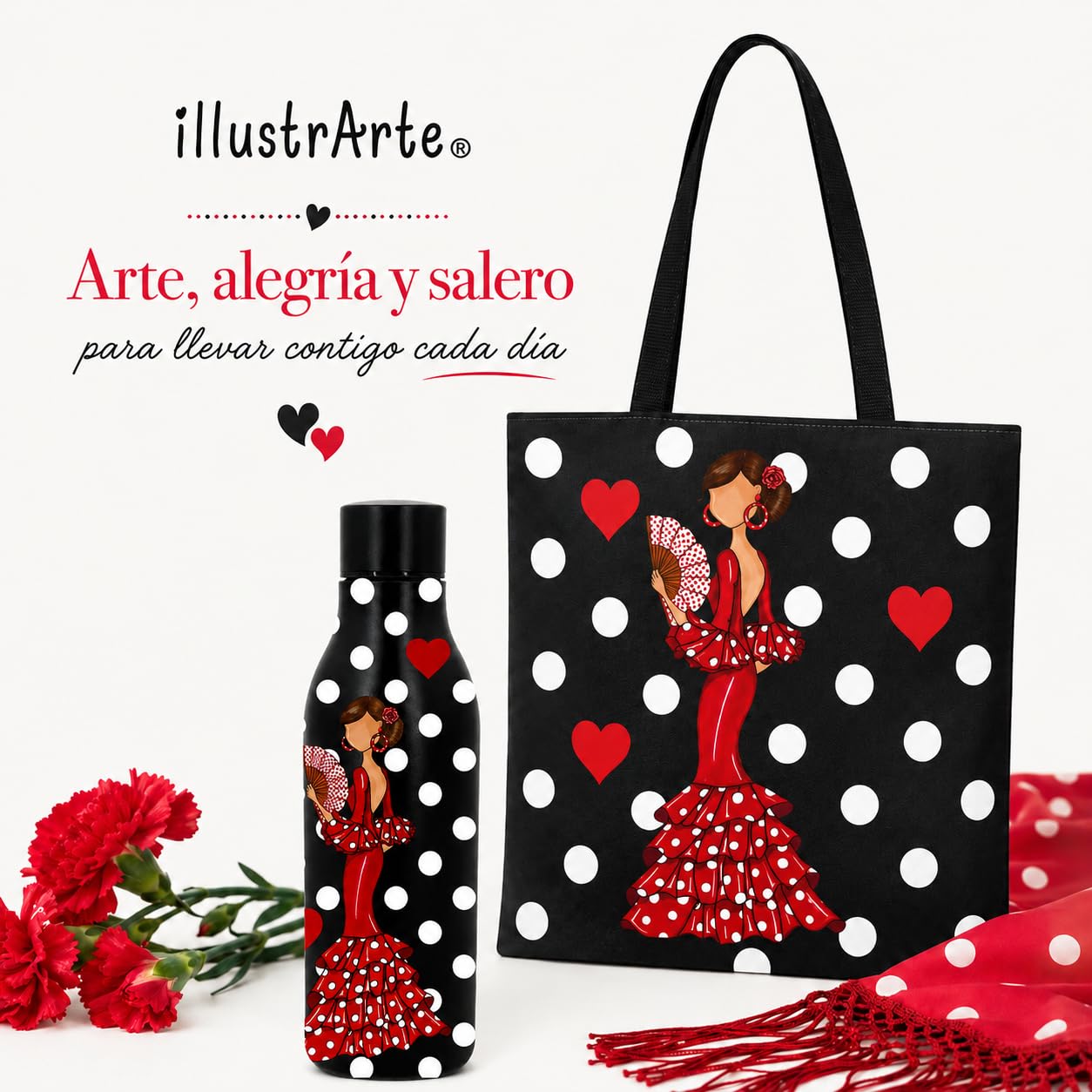 Pack botella + bolso Málaga Pepa lunares – vista 9