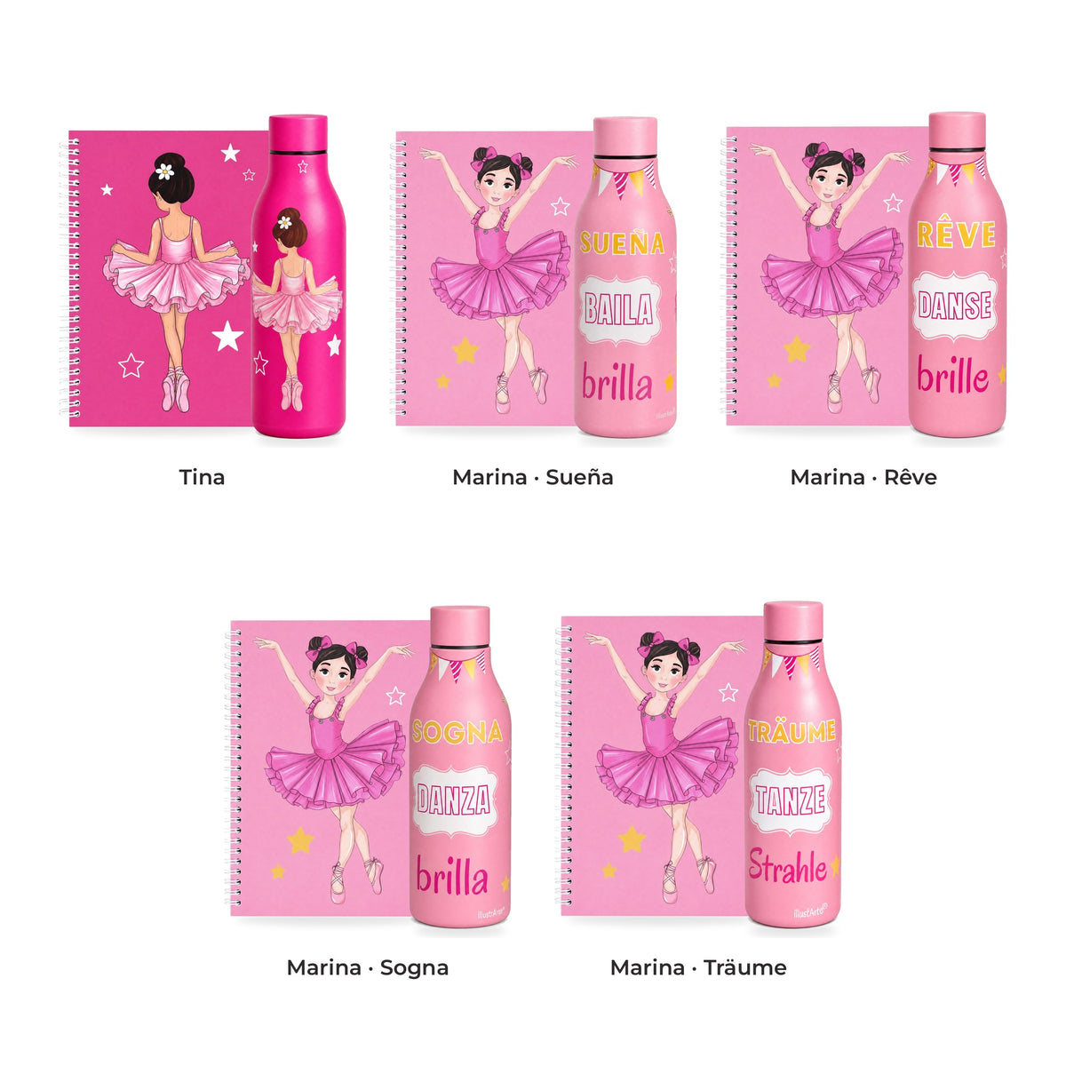 Pack Botella Térmica Bailarina + Libreta – los cinco diseños
