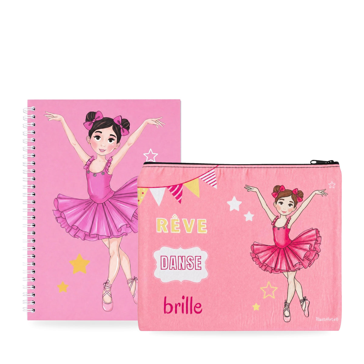 Pack Neceser Granada + Libreta Bailarina – diseño Marina (Rêve, Danse, Brille)