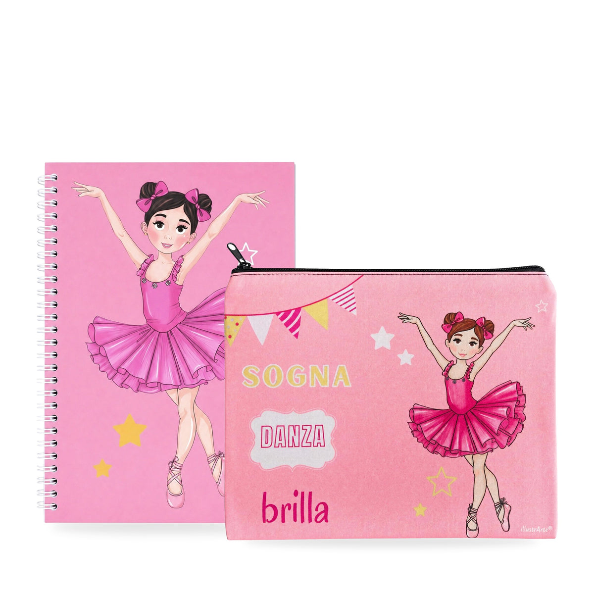 Pack Neceser Granada + Libreta Bailarina – diseño Marina (Sogna, Danza, Brilla)