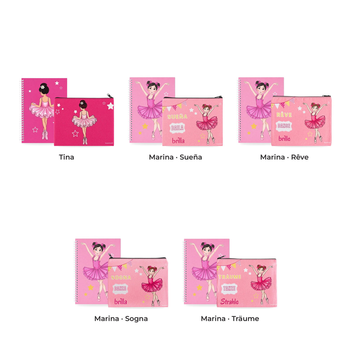 Pack Neceser Granada + Libreta Bailarina – los cinco diseños