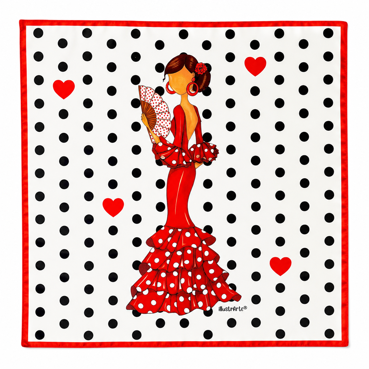 Pañuelo de seda illustrArte 66 x 66 cm – diseño Pepa