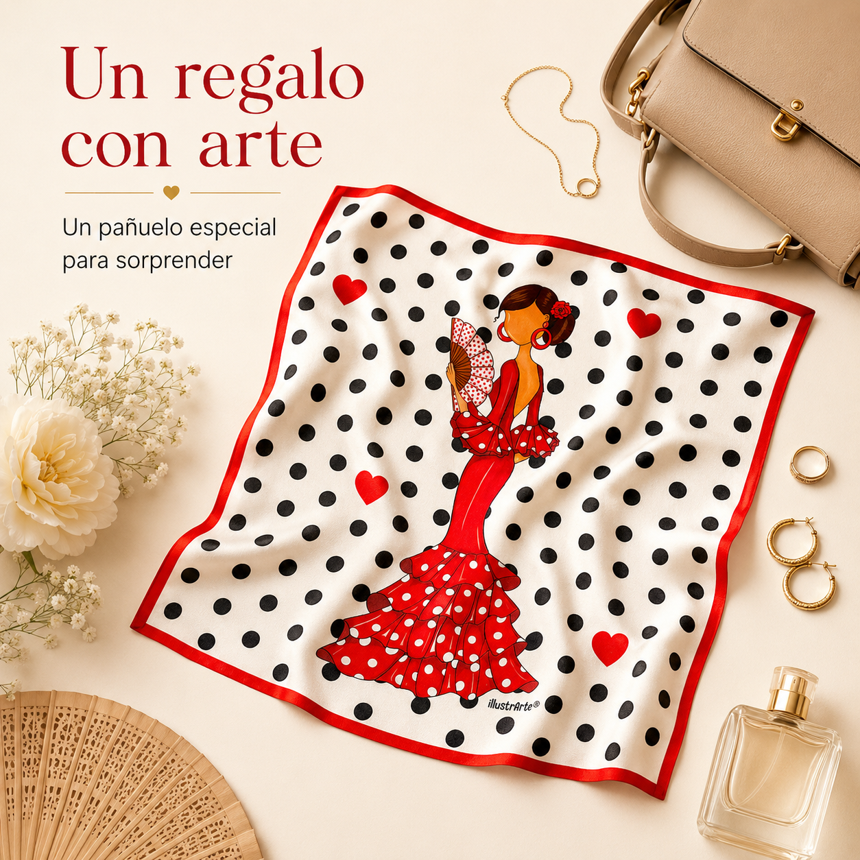Pañuelo de seda illustrArte – Pepa – vista 7