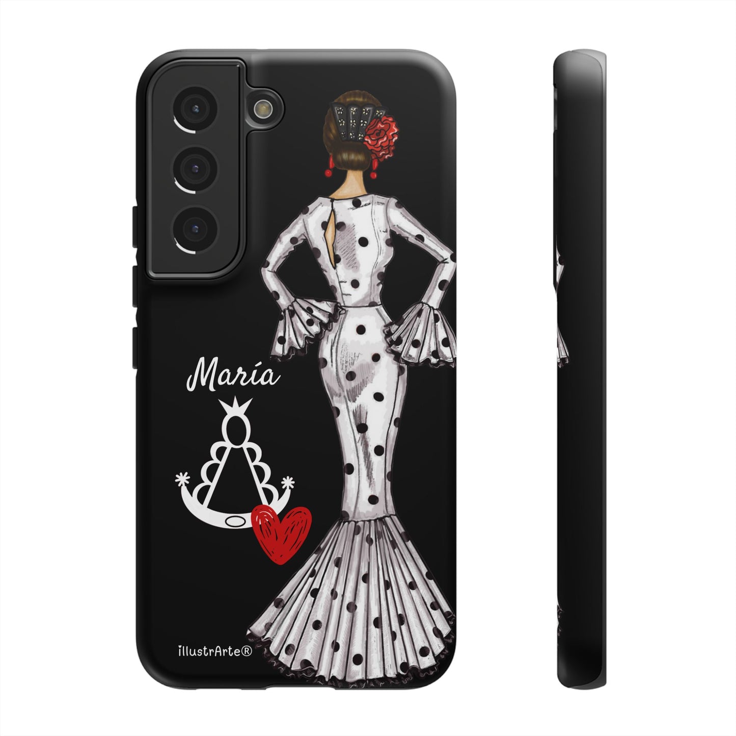 Funda de teléfono personalizable María blanco Virgen del Rocío – para iPhone, Samsung, Pixel
