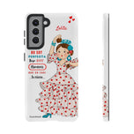 Personalised phone case flamenco dancer Lolita, with quote for Samsung Galaxy S21, gloss finish – illustrArte