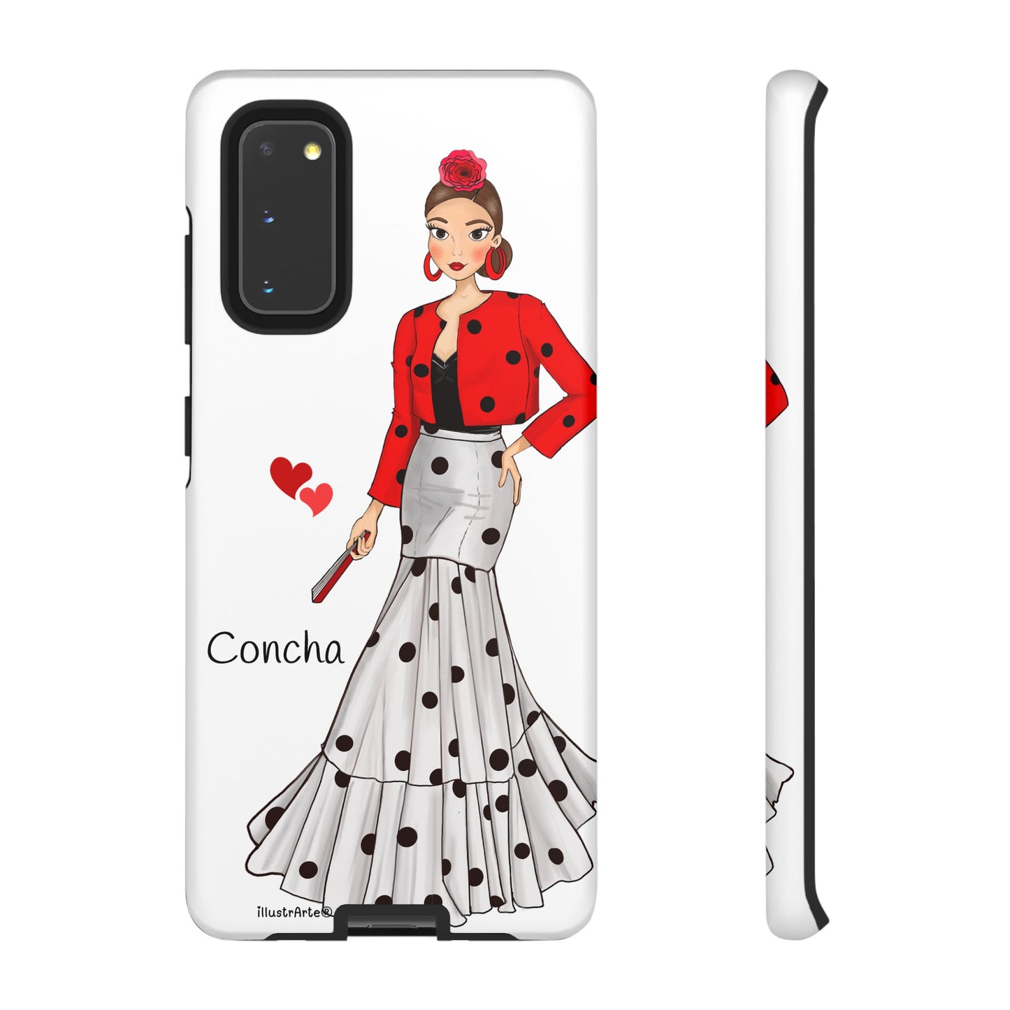 Impresionante diseño de la funda de teléfono personalizable modelo Conchita, ideal para quienes buscan individualidad.