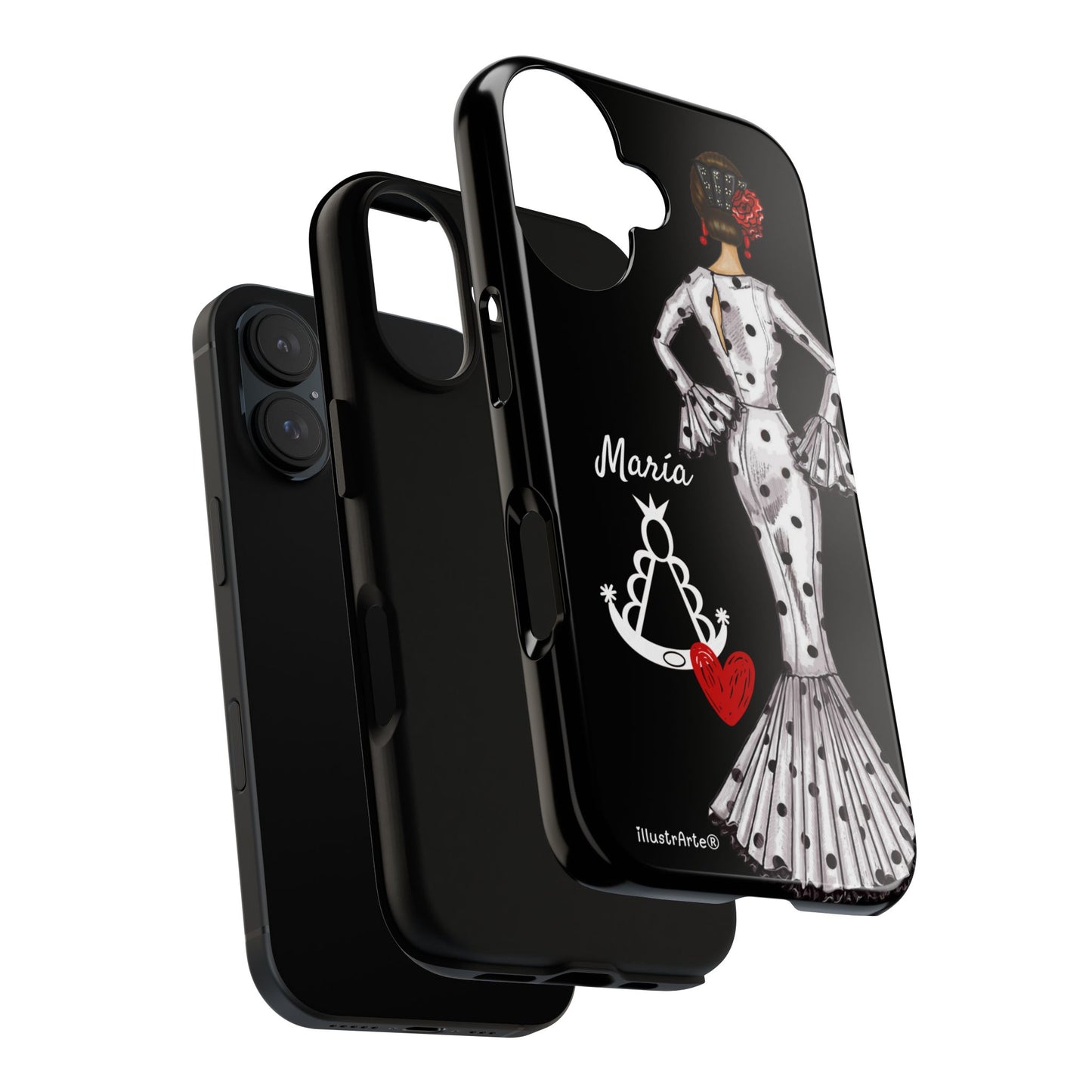 Funda de teléfono personalizable María blanco Virgen del Rocío – para iPhone, Samsung, Pixel