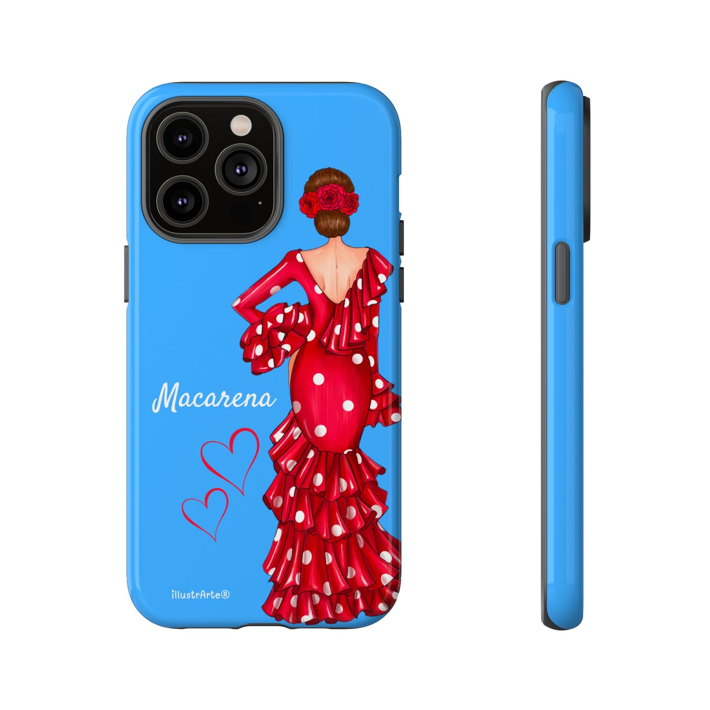Funda de teléfono personalizada Macarena azul – para iPhone, Samsung, Pixel