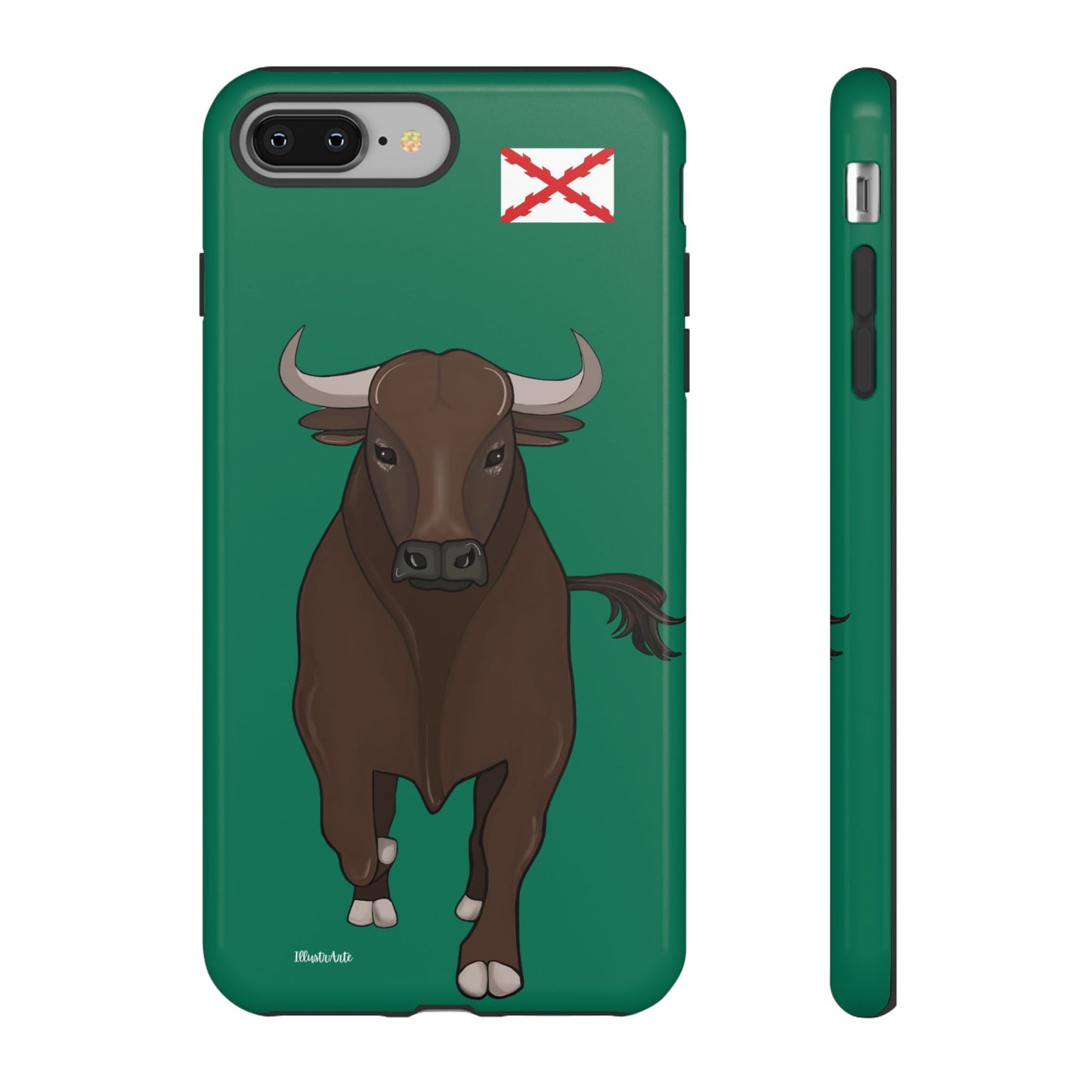 una funda de teléfono con un toro en ella