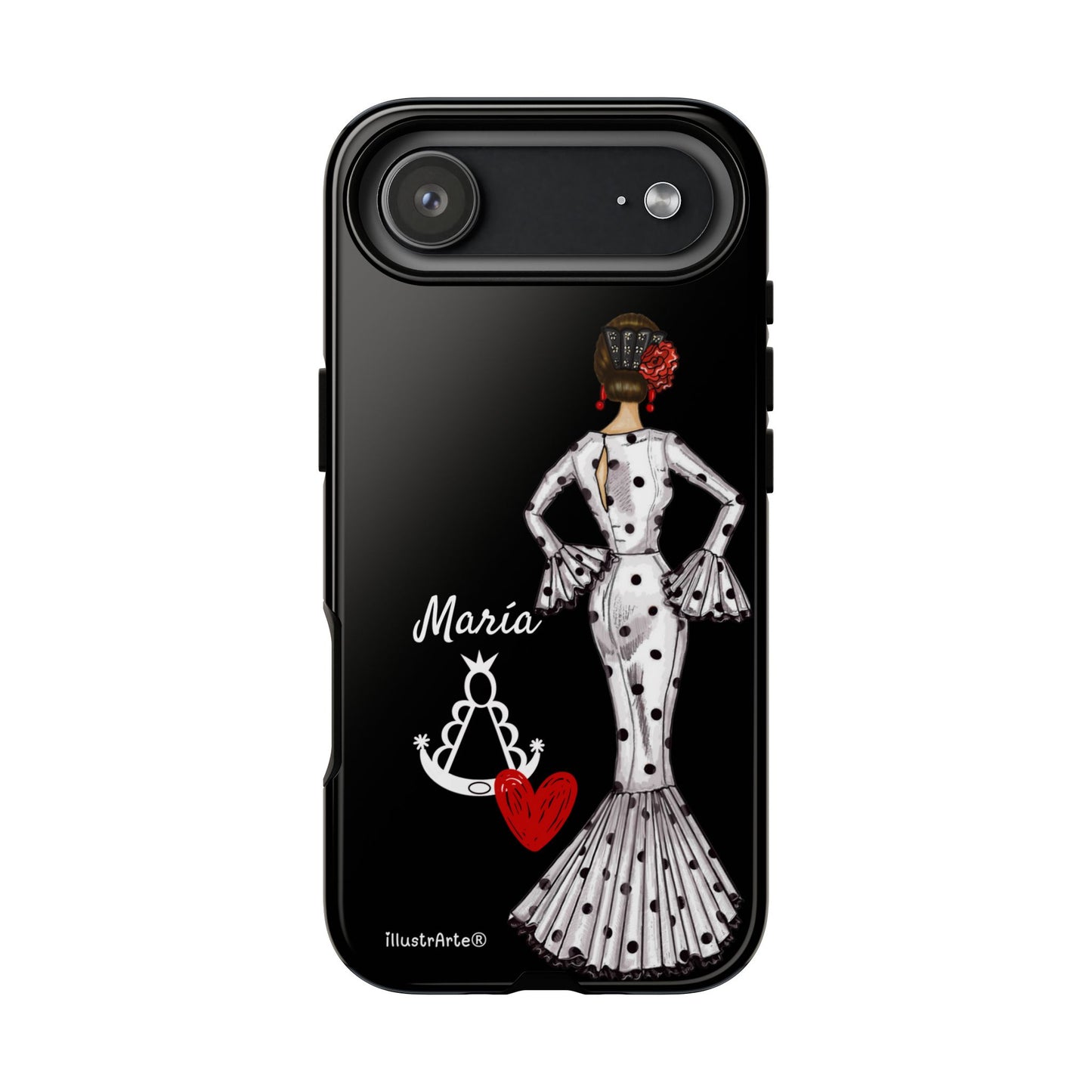 Funda de teléfono personalizable María blanco Virgen del Rocío – para iPhone, Samsung, Pixel