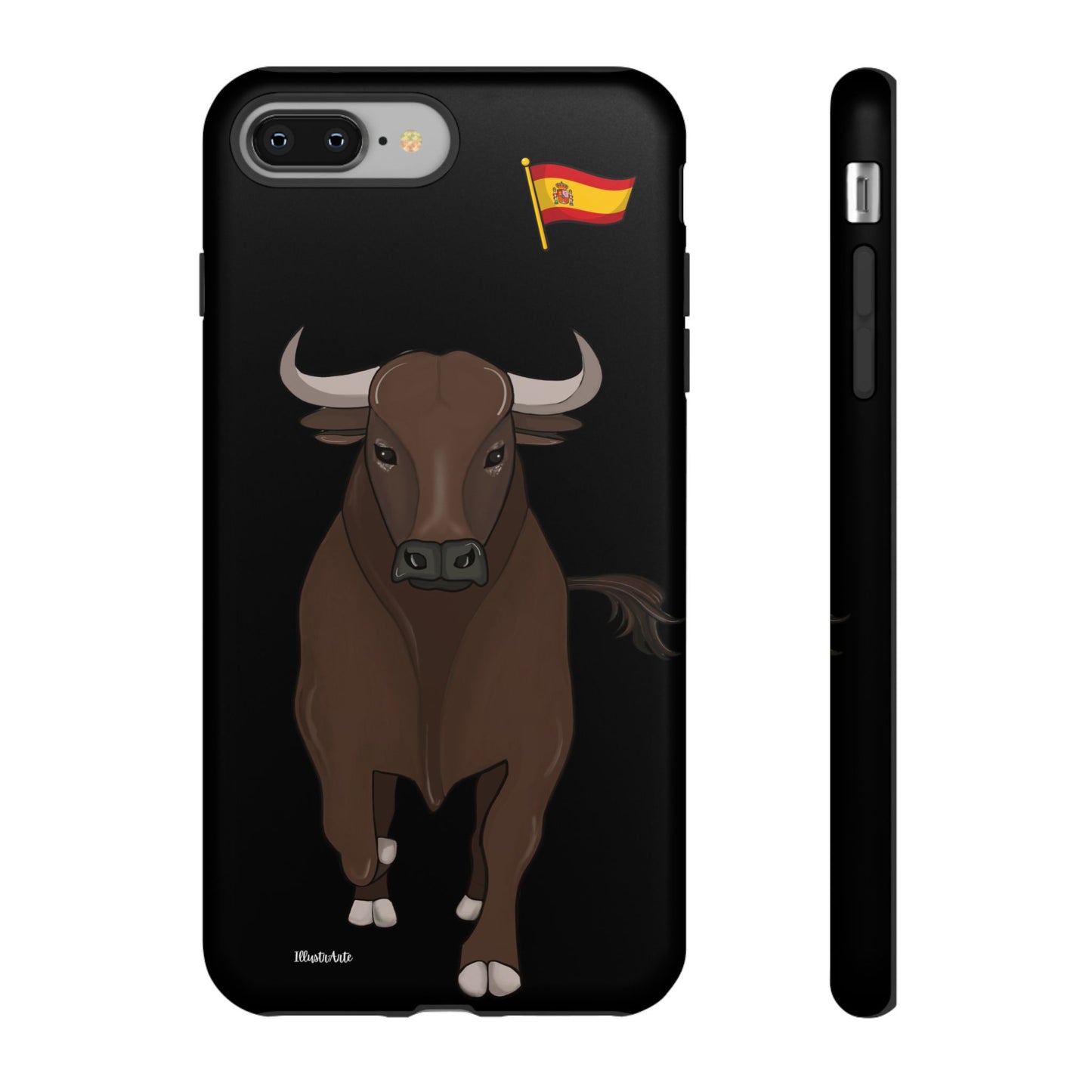 Funda de teléfono toro Manuel con personalización, perfecta para añadir tu nombre o frase.