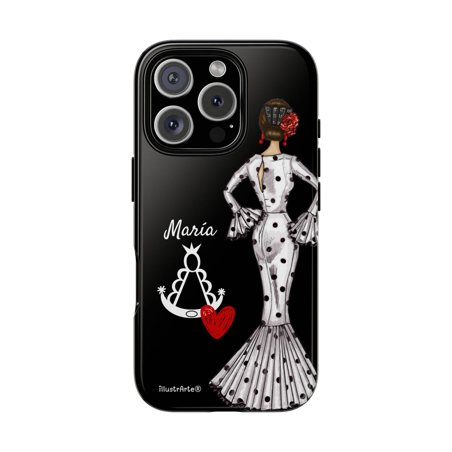 Funda de teléfono personalizable María blanco Virgen del Rocío – para iPhone, Samsung, Pixel