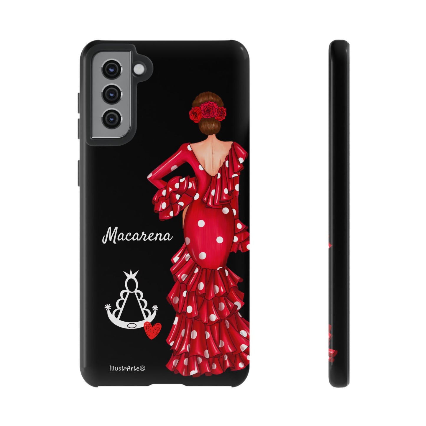 Funda de teléfono personalizada Macarena negro – para iPhone, Samsung, Pixel