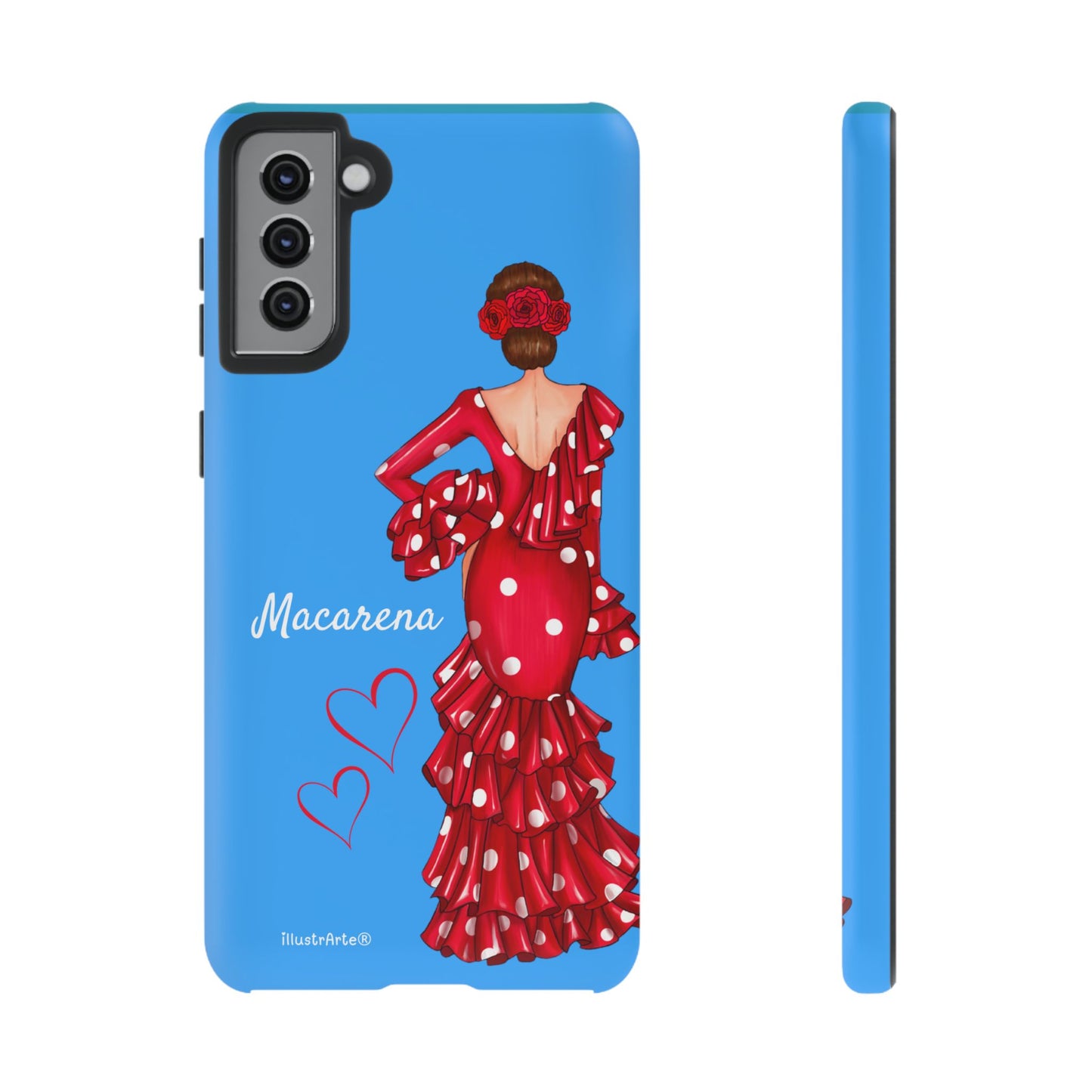 Funda de teléfono personalizada Macarena azul – para iPhone, Samsung, Pixel