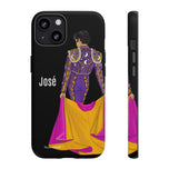 Personalised phone case bullfighter José for iPhone 13, matte finish – illustrArte