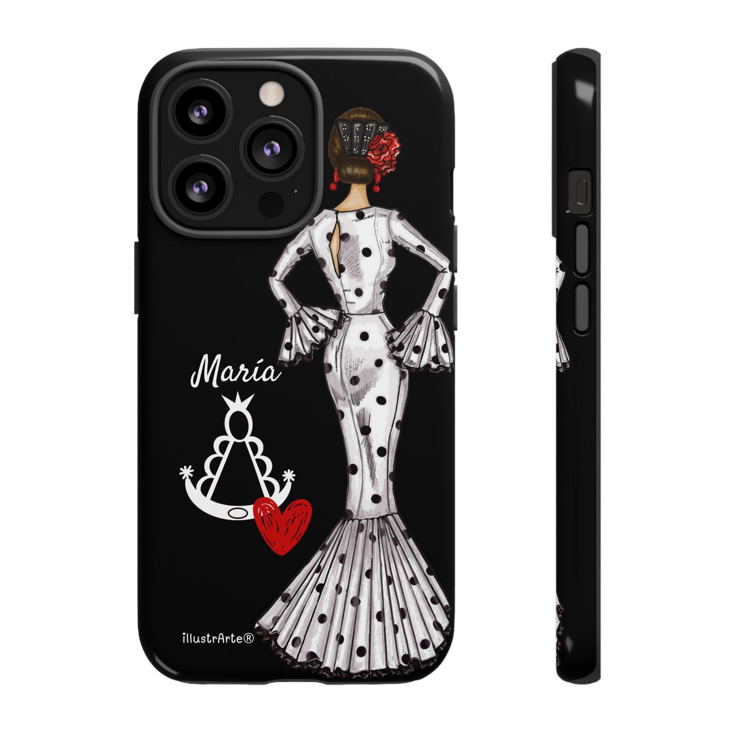 Funda de teléfono personalizable María blanco Virgen del Rocío – para iPhone, Samsung, Pixel